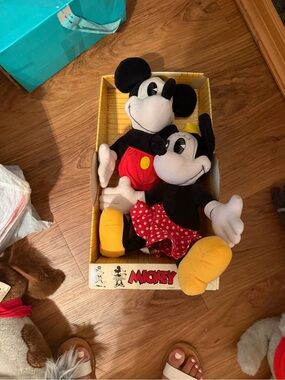 Disney Mickey and Minnie Plush Duo - Black, Red, Yellow